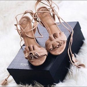 Tony Bianco Kalipso blush kid suede heel